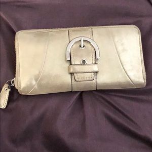 COACH Metallic Gold Leather wallet